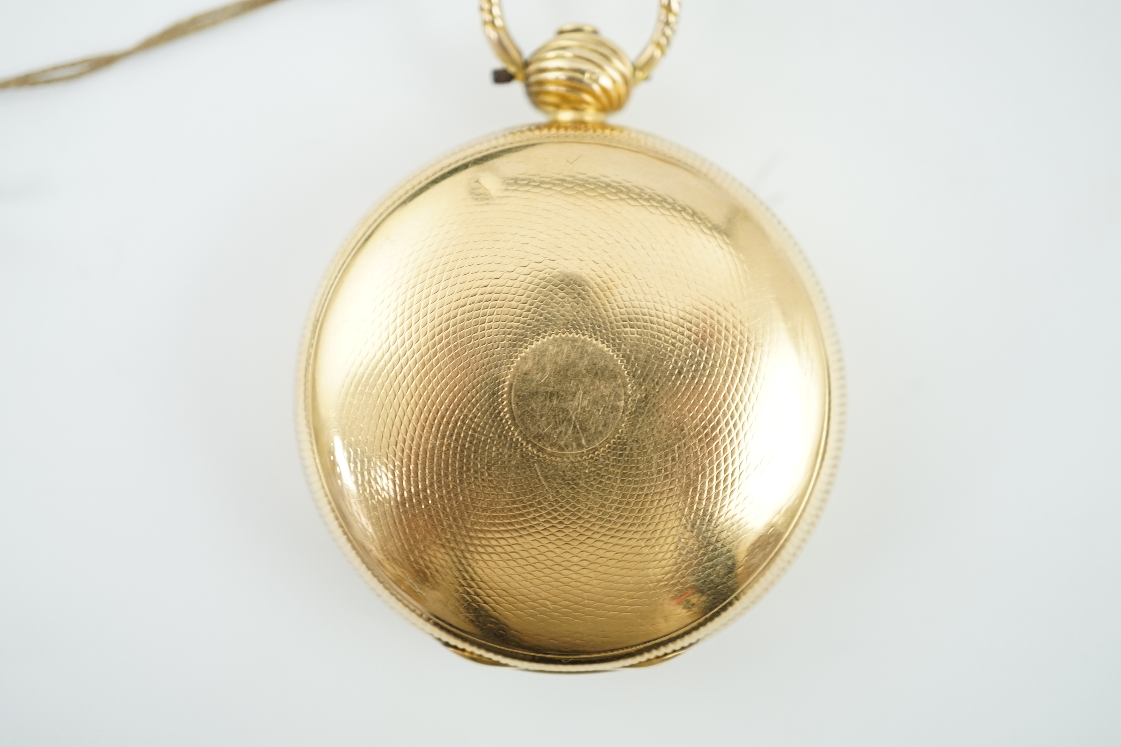 A George III engine turned 18ct gold open face pocket watch, by Young & Sons, Newcastle on Tyne